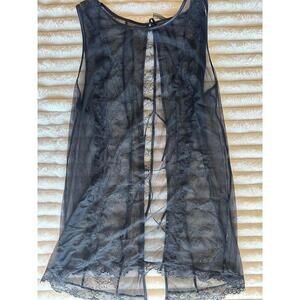 Intimissimi Women's Black Sheer Lace Chemise Nightgown Size L